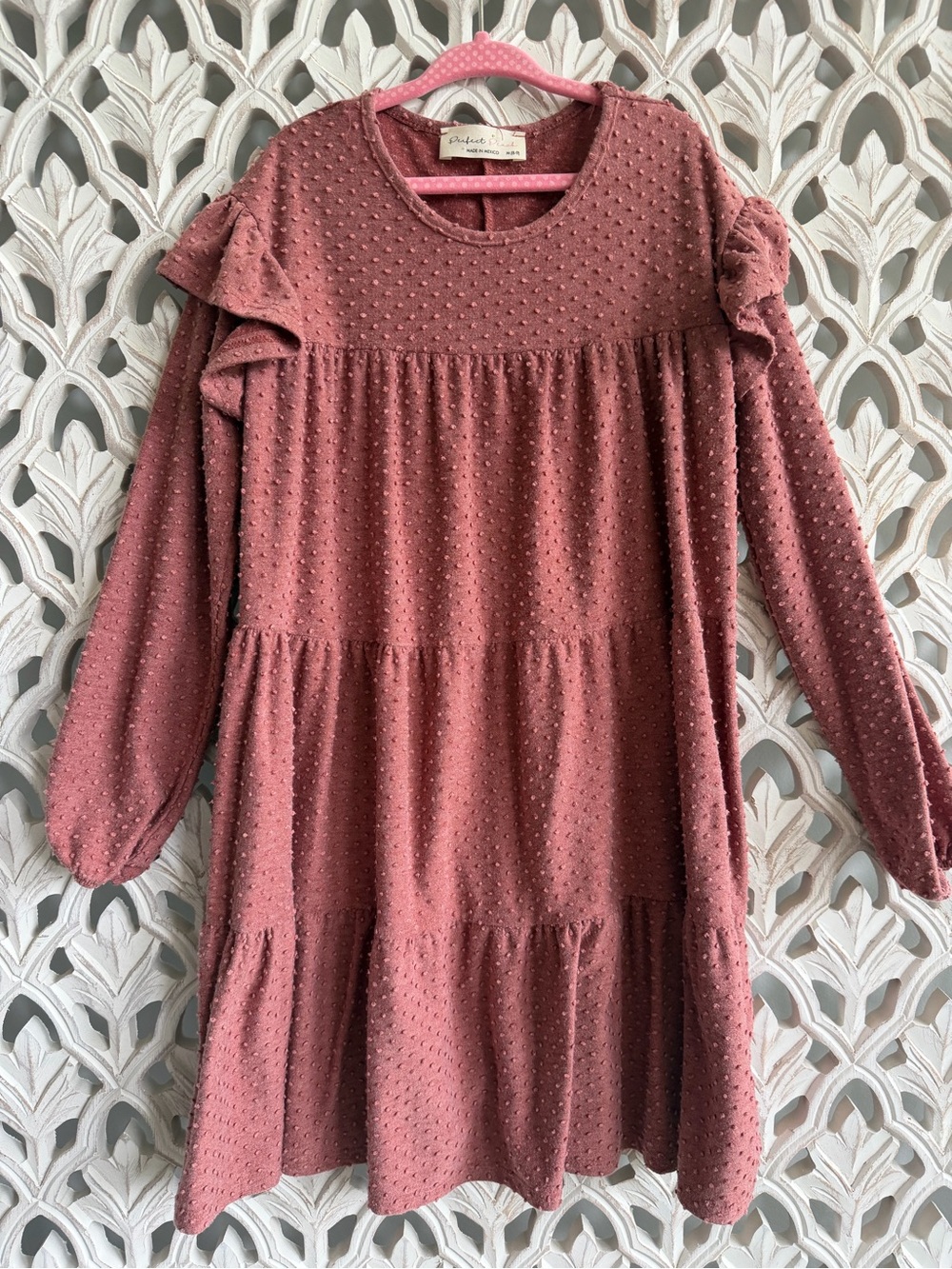 Perfect Peach Ruffle Tiered Dress Size M (8-9)